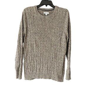 Kim Rogers XL Womens Gray Textured Knit Sweater 100% Cotton Long Sleeve Crewneck